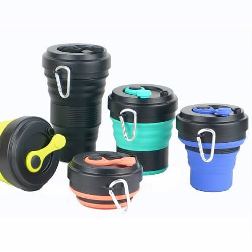 Collapsible Silicone Coffee Cup With Straw  wholesale singapore