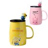 Cheap ceramic mug with custom 3D figurine spoon for gift with purchase singapore