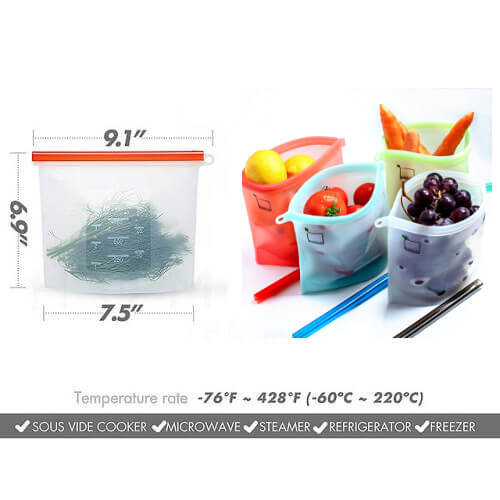 Singapore Cheap Reusable Silicone Food Storage Bags supplier wholesale size pic