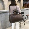 singapore custom leather bag with company logo printing wholesale dark brown color