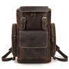 premium custom leather backpack with logo printing in wholesale price