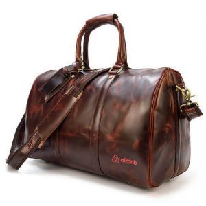 Rameon Genuine Leather Dark Red Duffle Bag
