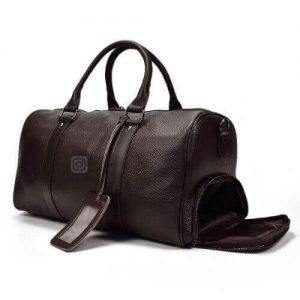Marby Genuine Leather Travel Bag with shoe compartment 