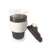 Double wall Coffee Glass with silicone grip Singapore open lid