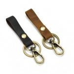 Singapore Genuine Leather Keychain with Carabina Supplier