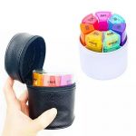 Cylinder Leather Pill Box