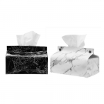 Marble Design PU Leather Tissue Holder with logo imprint