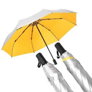 Xann Custom Print Titanium Silver Tri-Fold Umbrella