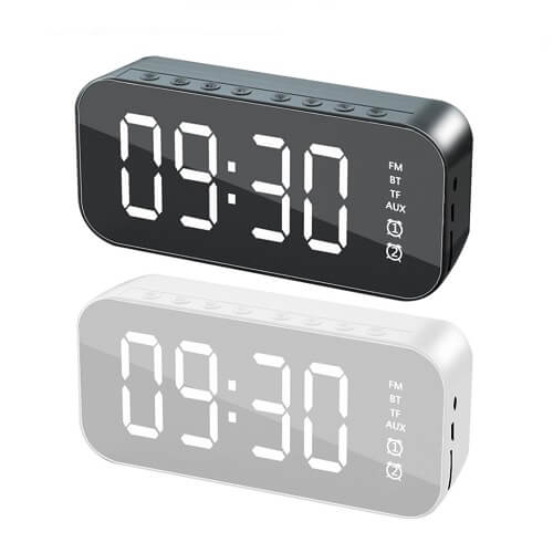 LED alarm clock with wireless bluetooth speaker