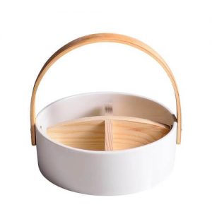Pete Ceramic Snack Tray With Handle 