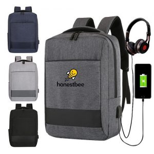 Adelisa Custom Business Laptop Backpack With USB Charging Port 