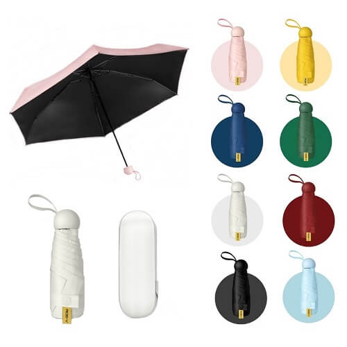 mini capsule foldable umbrella with custom logo print singapore