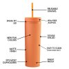 Singapore Supplier Colored Frosted Tumbler With Straw Picture 4