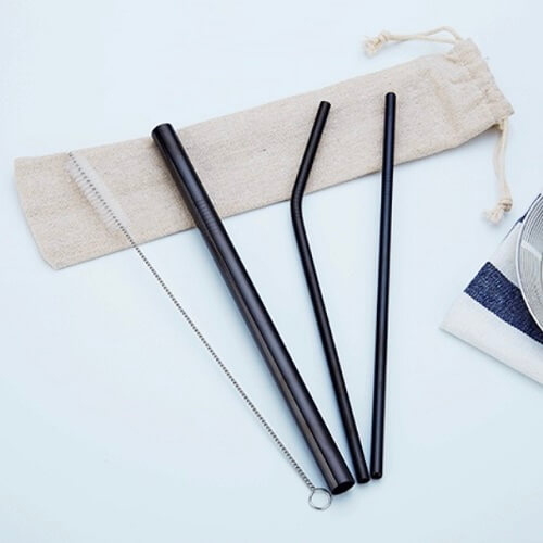 Custom Stainless Steel Straw Set With Pouch- Picture 2 Custom Stainless Steel Straw Set With Pouch Picture 2
