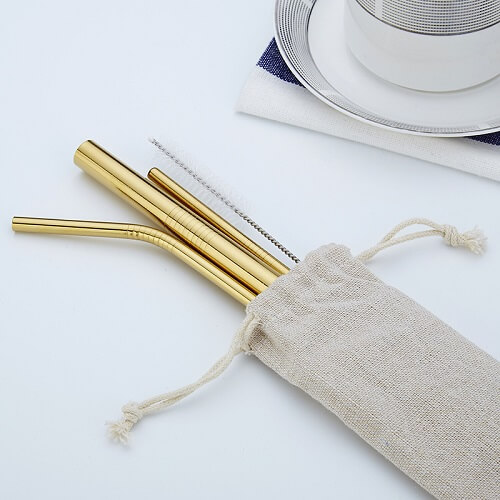 Custom Stainless Steel Straw Set With Pouch- Picture 4 Custom Stainless Steel Straw Set With Pouch Picture 4