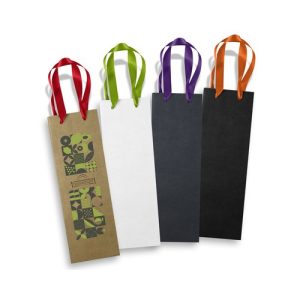 Wine Bottle Ribbon Handle Paper Bag 180gsm