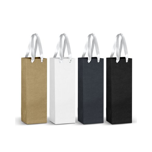 Wine Bottle Ribbon Handle Paper Bag 180gsm