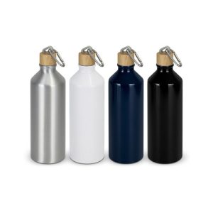 Aluminium Water Bottle 750ml – Bamboo Lid & Carabiner