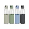 aq2577tr-0.jpg Glass Water Bottle 650ml – Silicone Sleeve