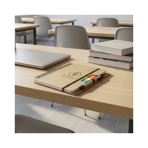 aq2588tr-5.jpg Kraft Notebook with Sticky Notes & Flags – Wiro-Bound