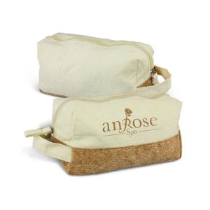 Cotton Canvas Toiletry Bag – Cork Accent
