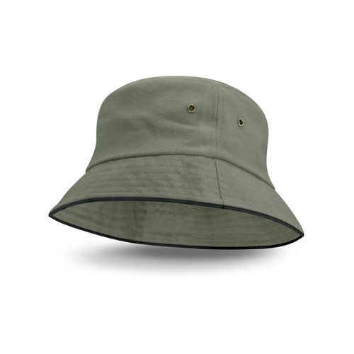 aq2599tr-7.jpg Cotton Twill Bucket Hat – UPF50, Sweatband (Plain & Sandwich Trim)