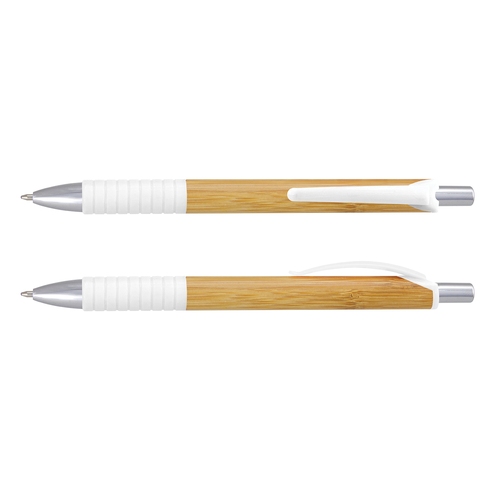 Bamboo Ballpoint Pen Chrome Trim - view 2 Singapore Bamboo Ballpoint Pen Chrome Trim - view 2 Singapore