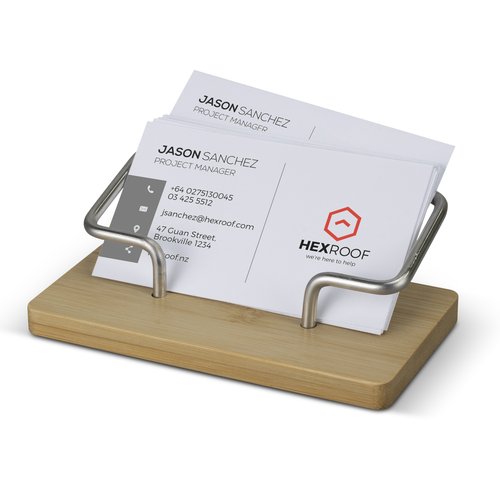 Bamboo Business Card Stand - view 4 Singapore Bamboo Business Card Stand - view 4 Singapore