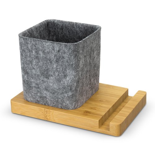Bamboo Desk Organiser with Phone Stand - view 3 Singapore