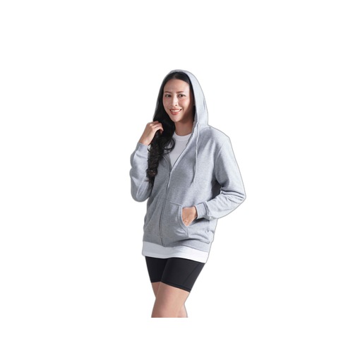 Custom full-zip hoodie Singapore worn by model