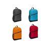 Custom nylon laptop backpack in red, orange, light blue and grey - corporate gift Singapore