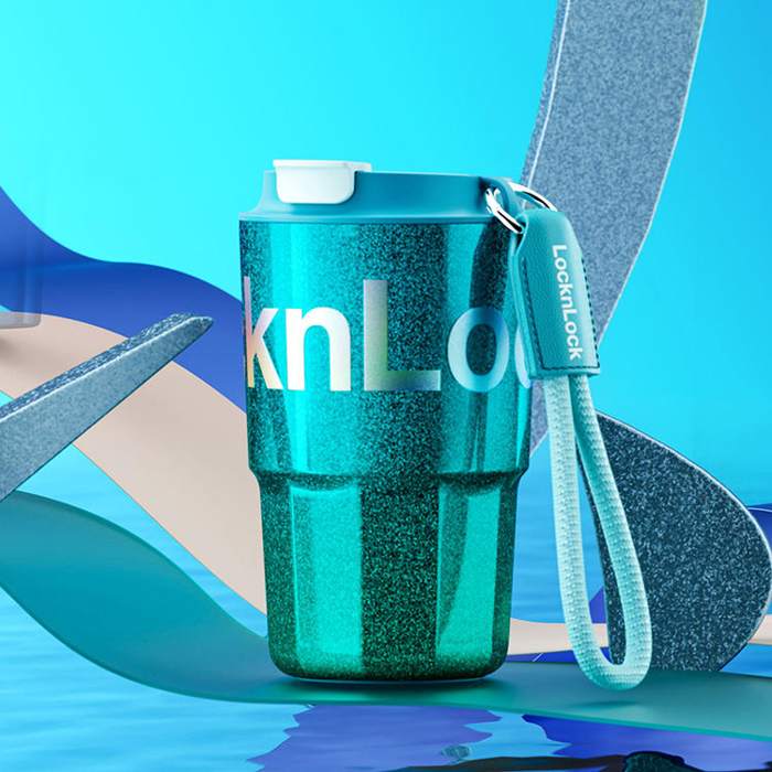 LocknLock Glitter Tumbler with Wrist Strap