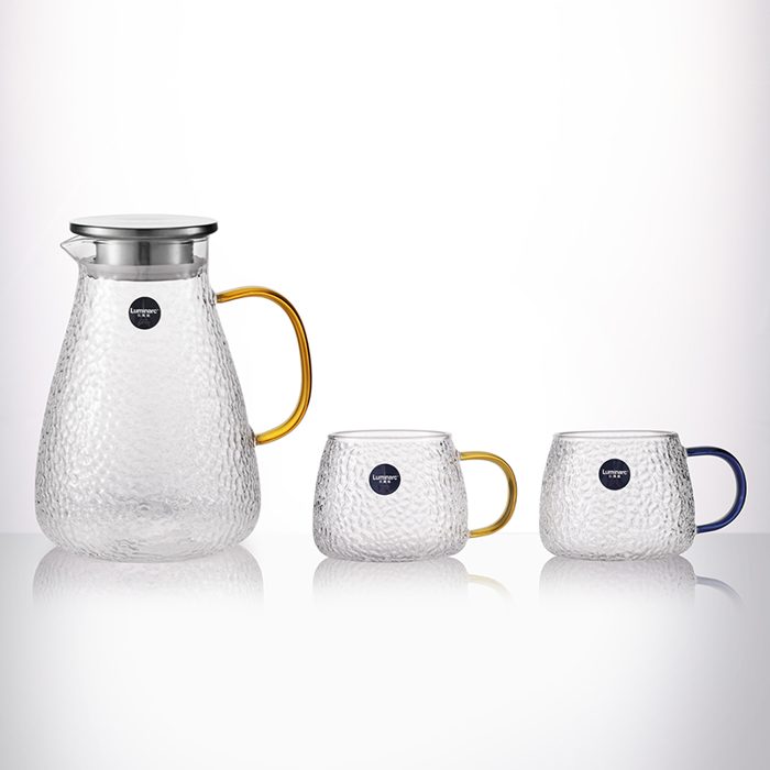 Glass Pitcher and Mug Set