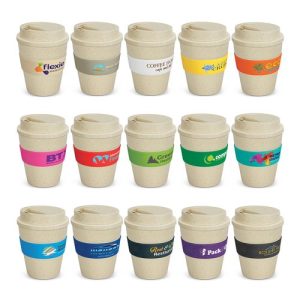 Natural Rice Husk Reusable Coffee Cup 350ml Singapore