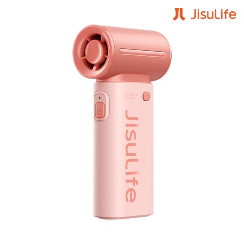 Custom JisuLife LIFE9-50 Turbo Handheld Fan in Pink with Logo Print