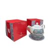 Custom Tea-for-One Set with Teapot, Cup and Saucer in Gift Box Custom Tea-for-One Set with Teapot, Cup and Saucer with printed anti-fragile gift box, corporate gift by Aquaholic Gifts Singapore