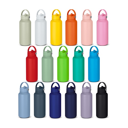 1L Vacuum Bottle, Powder Coated Steel with Loop Lid 2 Eighteen powder coated colour options for the 1 litre vacuum insulated drink bottle, Singapore