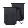 Unrolled 20L nylon dry bag shown front and back with the detachable strap, Singapore