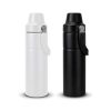 The 550ml vacuum drink bottle shown in both painted finishes, white and black, Singapore