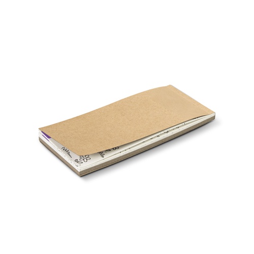 Custom Bookmark Pad, Watercolour Colour-In Bookmarks with Brush 3 Watercolour bookmark pad closed, showing the plain kraft card cover ready for branding, Singapore