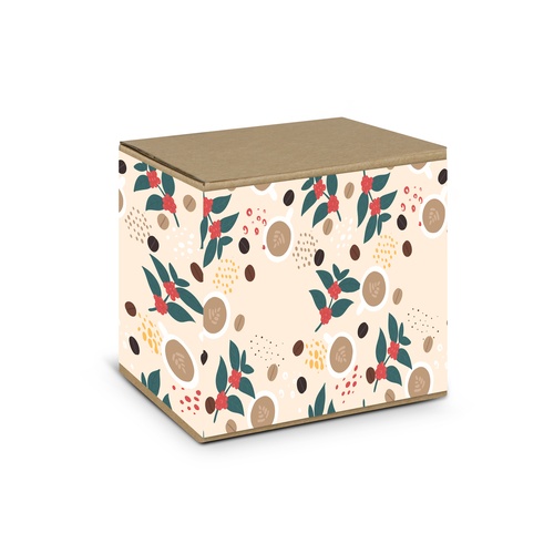 Corporate Gift Mug, 355ml Ceramic with Full Colour Wrap Print 5 Optional full colour printed gift box for the ceramic coffee mug, shown with a floral design, Singapore