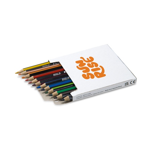 Custom Printed Box STAEDTLER Compact Colouring Pencil Set of 12 1 Print mock-up showing a sample logo pad printed on the lid of a 12 colouring pencil box, Singapore