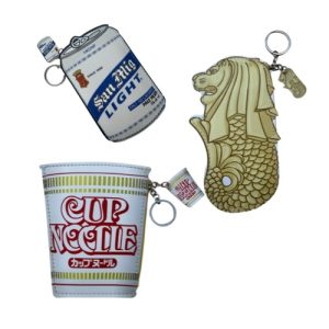 Die-cut shaped PU leather pouches with key rings
