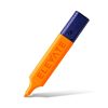 STAEDTLER Highlighter, Textsurfer in 97% Recycled Plastic 7 Print mock-up showing a logo printed along the barrel of an orange STAEDTLER Textsurfer highlighter, Singapore