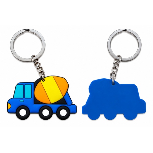 Die-Cut Soft PVC Keychain with Layered Relief and Chain Drop 3 Die-cut layered soft PVC keychains – view 3