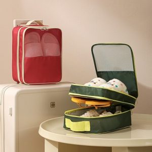 Two-tier travel shoe case