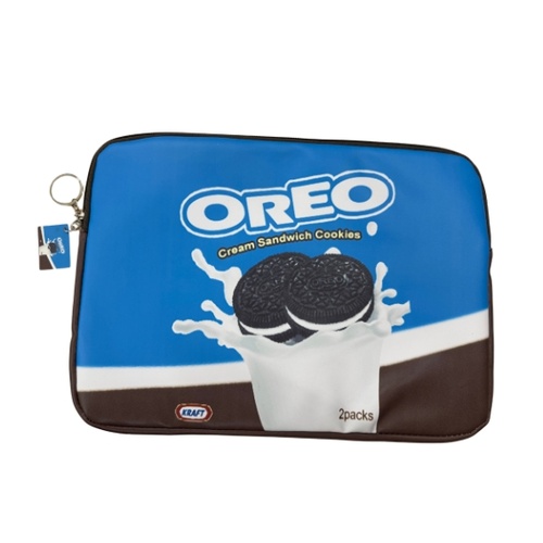 Printed PU Leather Laptop Sleeve with Matching Zip Charm 1 Full-colour printed PU leather laptop sleeve with zip charm