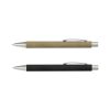 Custom Kraft Notebook and Pen Set, A5 Sugarcane Paper with Pen Loop 10 Two retractable kraft barrel pens shown in natural kraft and black with chrome trim, Singapore