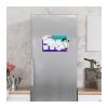 Branded acrylic weekly planner mounted on a stainless steel fridge door in a kitchen, Singapore