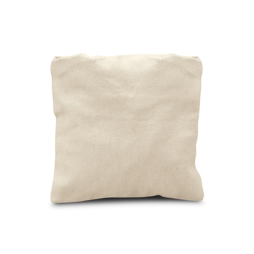 The small cotton pouch the mesh tote folds into, shown closed and ready for a handbag or glovebox, Singapore